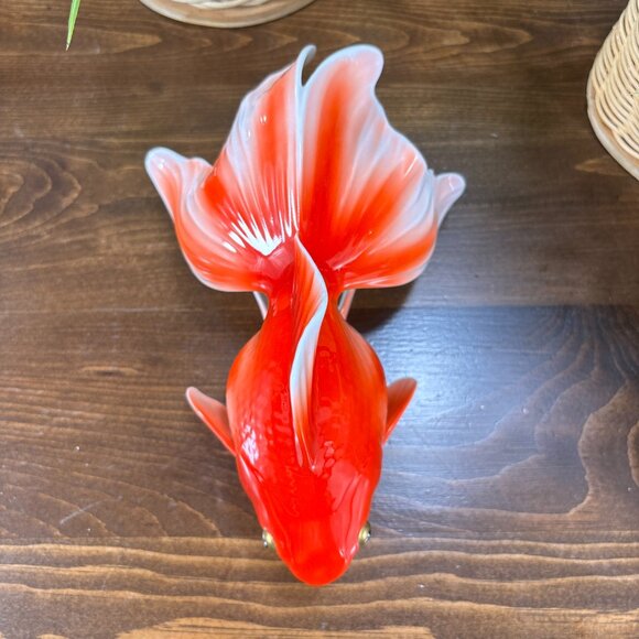 Vintage Noritake Goldfish Figurine Bone China Red Koi Fish Statue Collectible - Picture 5 of 16